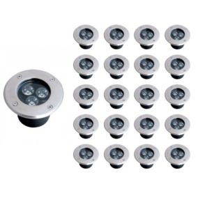 Spot LED Encastrable Extérieur IP65 220V Sol 3W 80degrés (Pack de 20) - Blanc Chaud 2300K - 3500K - SILAMP