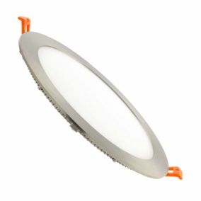 Spot LED encastrable extra plat 18W Satin Nickel - Blanc Chaud 3000K