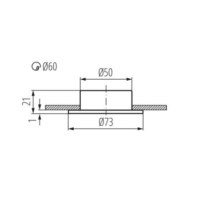 Spot LED encastrable meuble - Chrome - Acier - 73mm - G4 - Kanlux