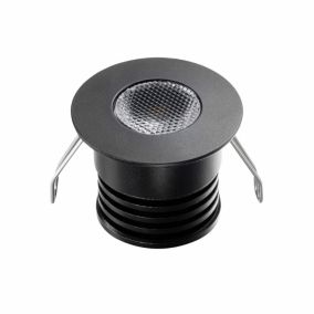 Spot LED encastrable Noir Compact 4W DC12V équivalent 30W - Blanc du Jour 5700K 380lm perçage 27mm