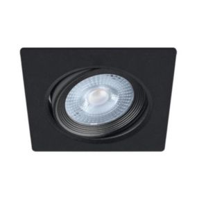 Spot LED Encastrable Orientable 5W Carré Noir SMD - Blanc Neutre 4000K - 5500K - SILAMP