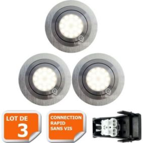 Spot LED encastrable orientable 5W équivalent 50W blanc chaud - LAMPESECOENERGIE - GU10 - Lot de 3