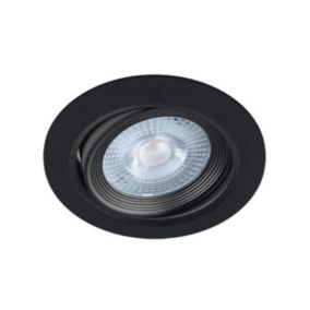 Spot LED Encastrable Orientable 5W Rond Noir SMD - Blanc Chaud 2300K - 3500K - SILAMP