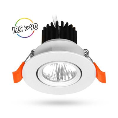 Spot LED Encastrable Rond - 5W 3000K - Blanc - 68mm - Orientable