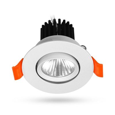 Spot LED Encastrable Rond - 5W 3000K - Blanc - 68mm - Orientable