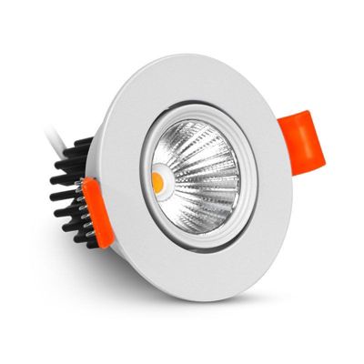 Spot LED Encastrable Rond - 5W 3000K - Blanc - 68mm - Orientable