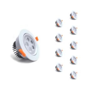 Spot LED Encastrable Rond 5W 80degrés Orientable (Pack de 10) - Blanc Chaud 2300K - 3500K - SILAMP