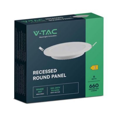 Spot LED Encastrable Rond - 6W 6500K - 120mm - Blanc - IP20