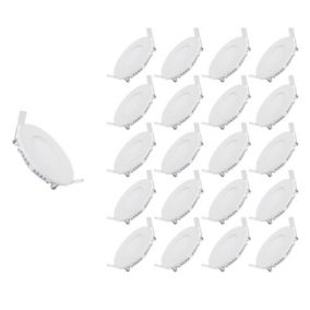 Spot LED Encastrable Rond BLANC 12W (Pack de 20) - Blanc Chaud 2300K - 3500K - SILAMP