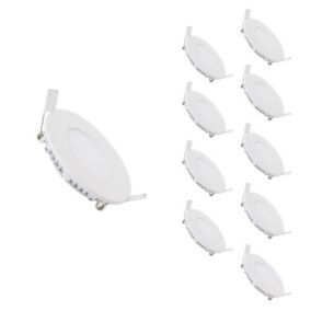 Spot LED Encastrable Rond BLANC 3W (Pack de 10) - Blanc Chaud 2300K - 3500K - SILAMP