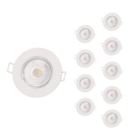 Spot LED Encastrable Étanche Rond 5W Blanc (Pack de 10) - Blanc Froid 6000K - 8000K - SILAMP