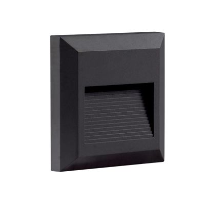 Spot LED Escalier Carré Noir 2W IP65 3000K Optonica