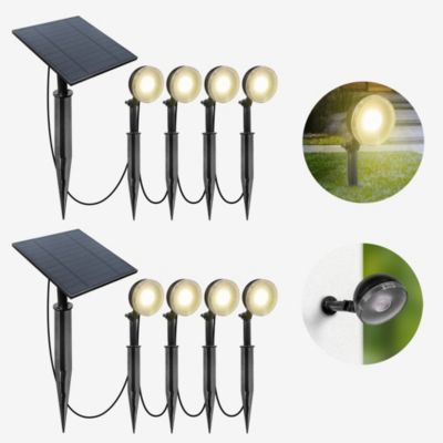 Spot LED Extérieur x8 avec panneau solaire inclus