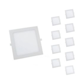 Spot LED Extra Plat Carré 24W Blanc (Pack de 10) - Blanc Chaud 2300K - 3500K - SILAMP