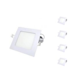 Spot LED Extra Plat Carré BLANC 24W (Pack de 5) - Blanc Chaud 2300K - 3500K - SILAMP