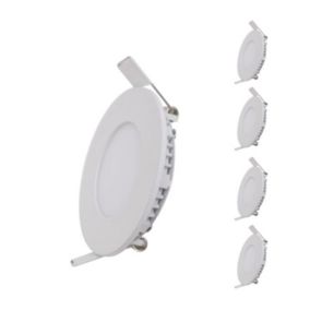 Spot LED Extra Plat Downlight Rond 6W Blanc (Pack de 5) - Blanc Chaud 2300K - 3500K - SILAMP