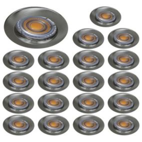 Spot LED Fixe Alu Brossé Blanc Chaud 38 degrés - LAMPESECOENERGIE - Lot de 20