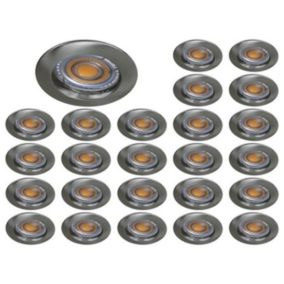 Spot LED Fixe Alu Brossé Blanc Chaud 38 degrés - LAMPESECOENERGIE - Lot de 25