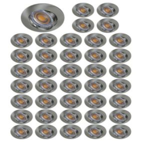 Spot LED orientable en alu brossé - Lot de 40 - Blanc chaud - 7W - GU10 - LAMPESECOENERGIE