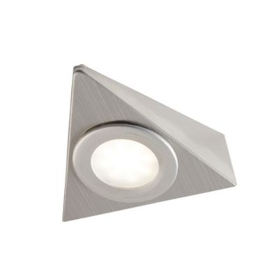3 spots LED raccordables Diall Huetter triangle chrome 2,5W IP20