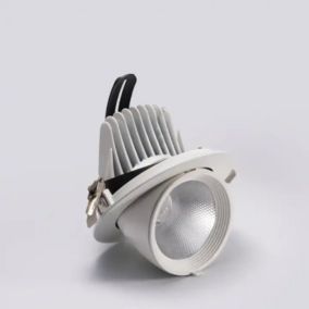 Spot LED Rond Encastrable Orientable COB Blanc 30W - Blanc Chaud 2300K - 3500K - SILAMP