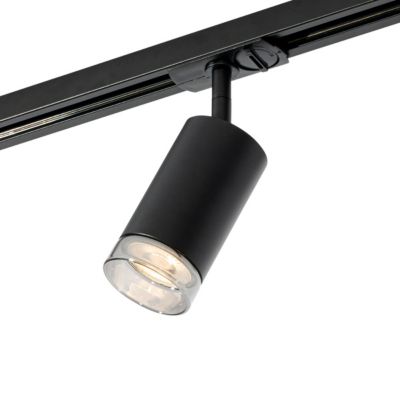 Spot moderne avec anneau fumé pour système sur rail monophasé GU10 50mm - Iconic Jeana