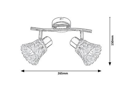 Spot mural/plafond chrome E14 2x40W Hestia 5300 Rabalux | Castorama