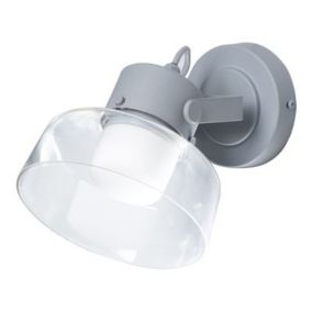 Spot patère salle de bain LED Corep Mako métal/verre anthracite 15 W