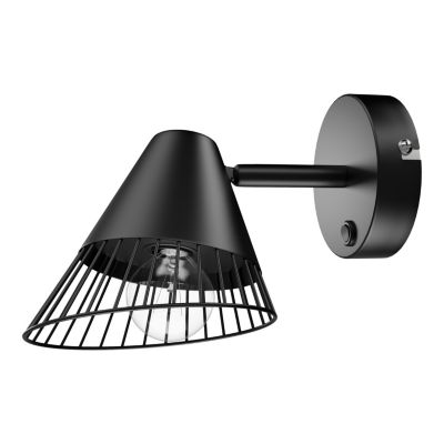 Spot patère E14 10W GoodHome Tsolma noir mat L.22 x H.9 cm