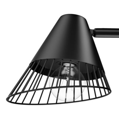 Spot patère E14 10W GoodHome Tsolma noir mat L.22 x H.9 cm