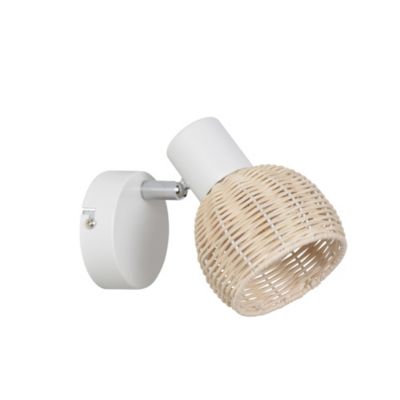 Spot patère E14 40W Corep Calanques blanc L.10 x H.13 x P.14 cm