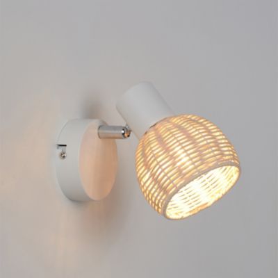Spot patère E14 40W Corep Calanques blanc L.10 x H.13 x P.14 cm
