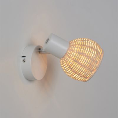 Spot patère E14 40W Corep Calanques blanc L.10 x H.13 x P.14 cm