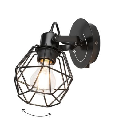 Spot patère E27 15W GoodHome Smertrio noir mat L.14 x L.21,6 x H.19.6 cm