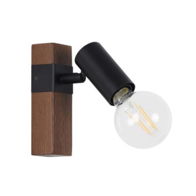 Spot patère E27 40W Corep Aalto noir L.4,5 x H.16 x P.12,5 cm