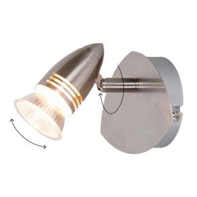 Spot patère GU10 7W GoodHome Aspis nickel satiné L.13 x L.9 x H.14 cm