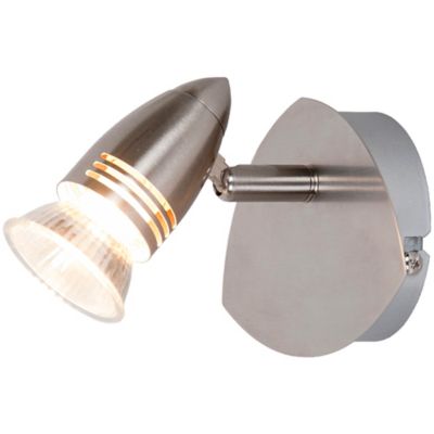 Spot patère GU10 7W GoodHome Aspis nickel satiné L.13 x L.9 x H.14 cm