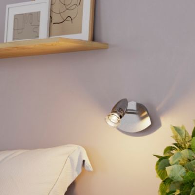 Spot patère GU10 7W GoodHome Aspis nickel satiné L.13 x L.9 x H.14 cm