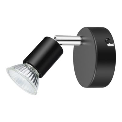 Spot patère GU10 7W Sasha noir mat H.10.5 x Ø8 cm
