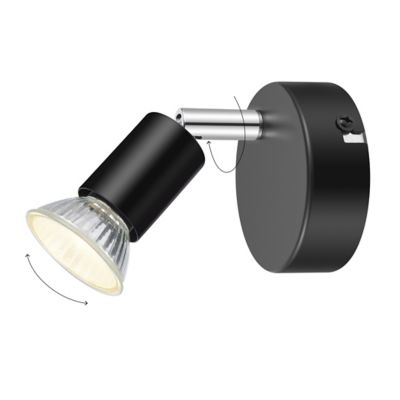 Spot patère GU10 7W Sasha noir mat H.10.5 x Ø8 cm