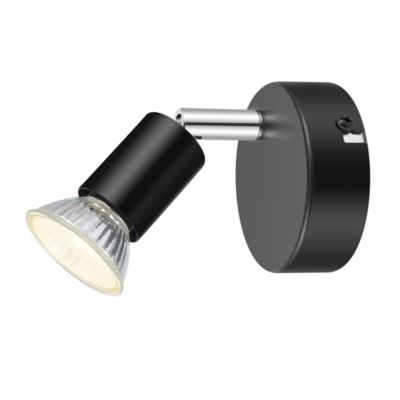 Spot patère GU10 7W Sasha noir mat H.10.5 x Ø8 cm