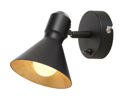 Spot patère Kedros métal noir/or E14 40 W