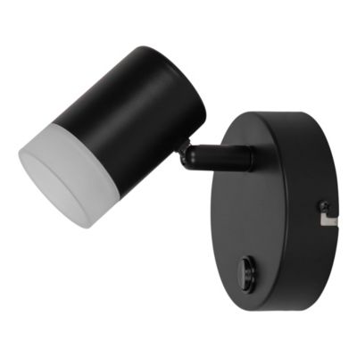 Spot patère LED intégrée 350 lm 3.5 W blanc chaud GoodHome Maupin noir mat H.14.5 cm