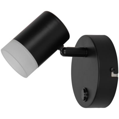 Spot patère LED intégrée 350 lm 3.5 W blanc chaud GoodHome Maupin noir mat H.14.5 cm
