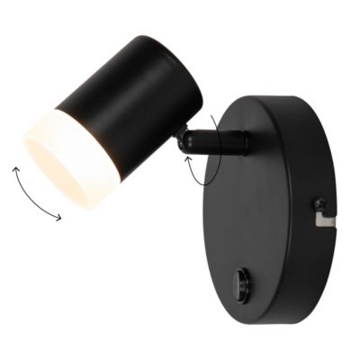 Spot patère LED intégrée 350 lm 3.5 W blanc chaud GoodHome Maupin noir mat H.14.5 cm