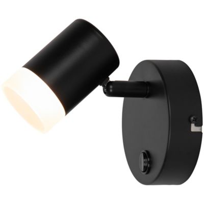 Spot patère LED intégrée 350 lm 3.5 W blanc chaud GoodHome Maupin noir mat H.14.5 cm