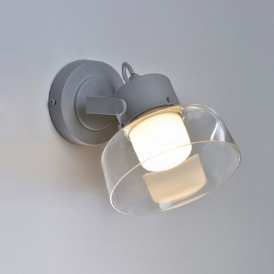 Spot patère salle de bain LED Corep Mako métal/verre anthracite 15