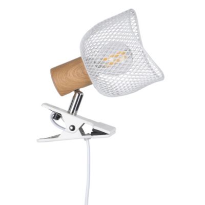 Spot pince E14 25W Corep Ottawa blanc l.15 x H.19 x P.15 cm