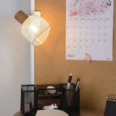 Spot pince E14 25W Corep Ottawa blanc l.15 x H.19 x P.15 cm