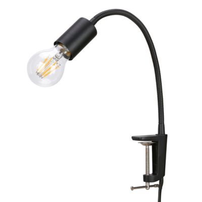 Spot pince E27 5W GoodHome Ghlin noir l.21 x H.32.5 x Ø 4,3cm